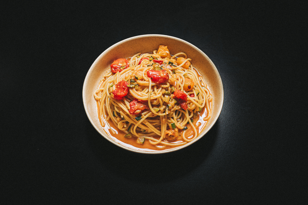 Spaghetti con salsa de tomate