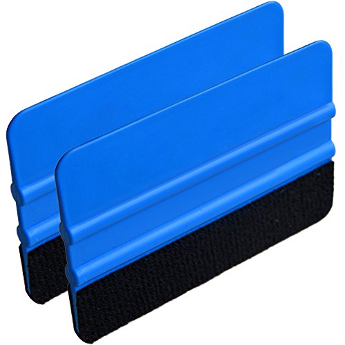 Espátulas azules con borde de fieltro para aplicar vinil