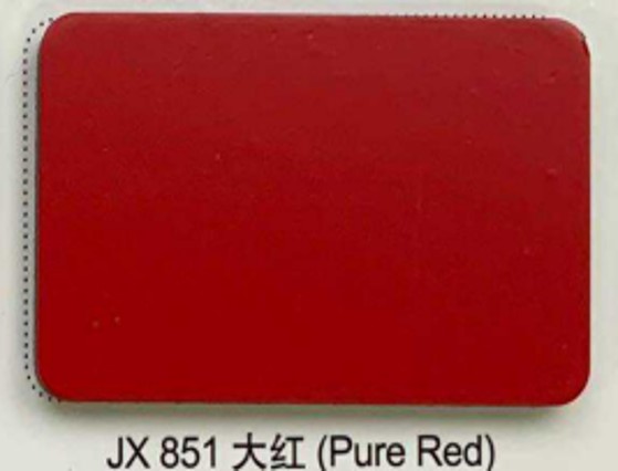 Muestra de lámina en acabado rojo JX 851 Pure Red
