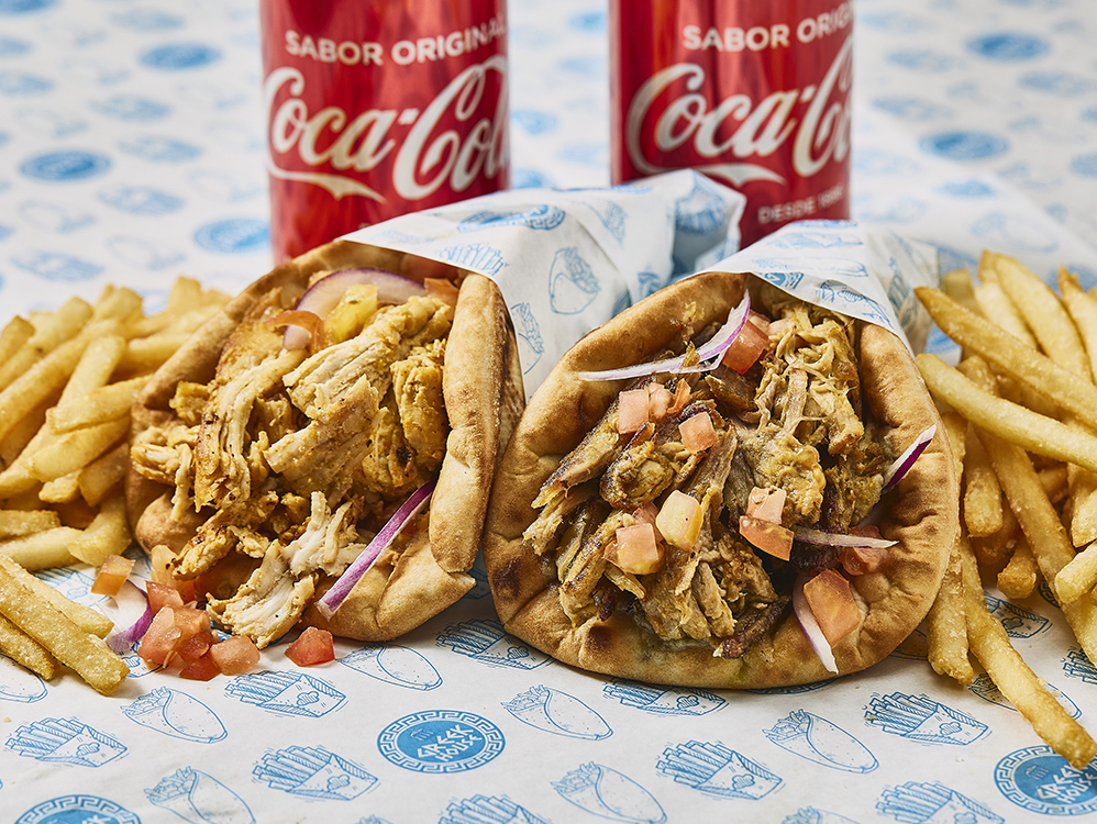 Gyros de Greek House con papas fritas