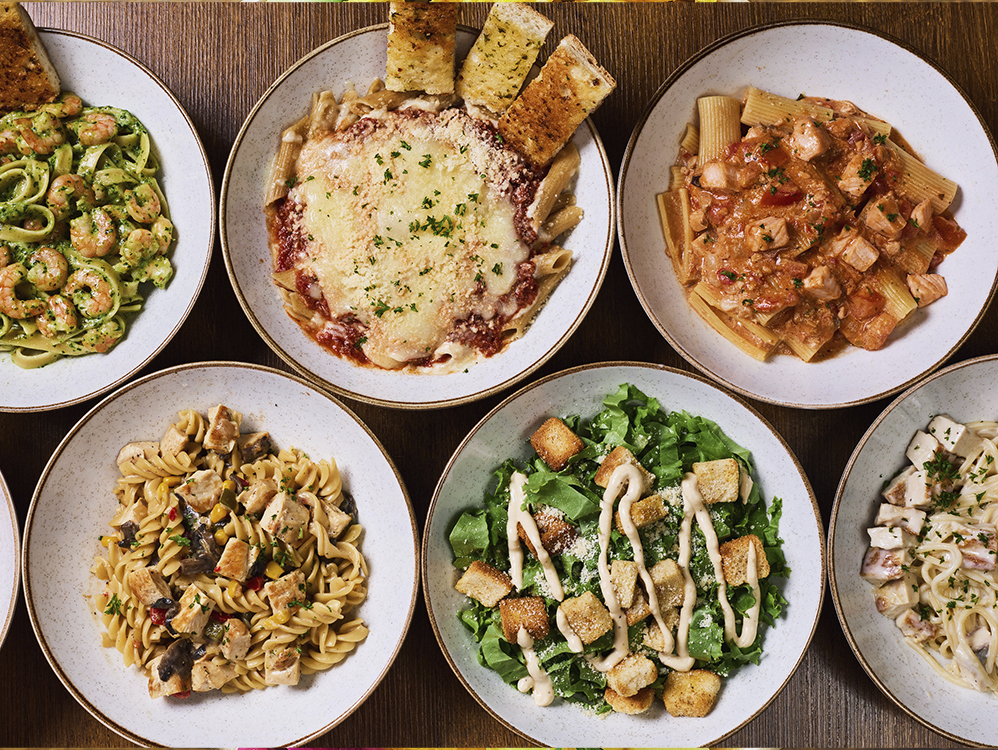 Platos de Pastabar: pastas, lasaña y ensalada