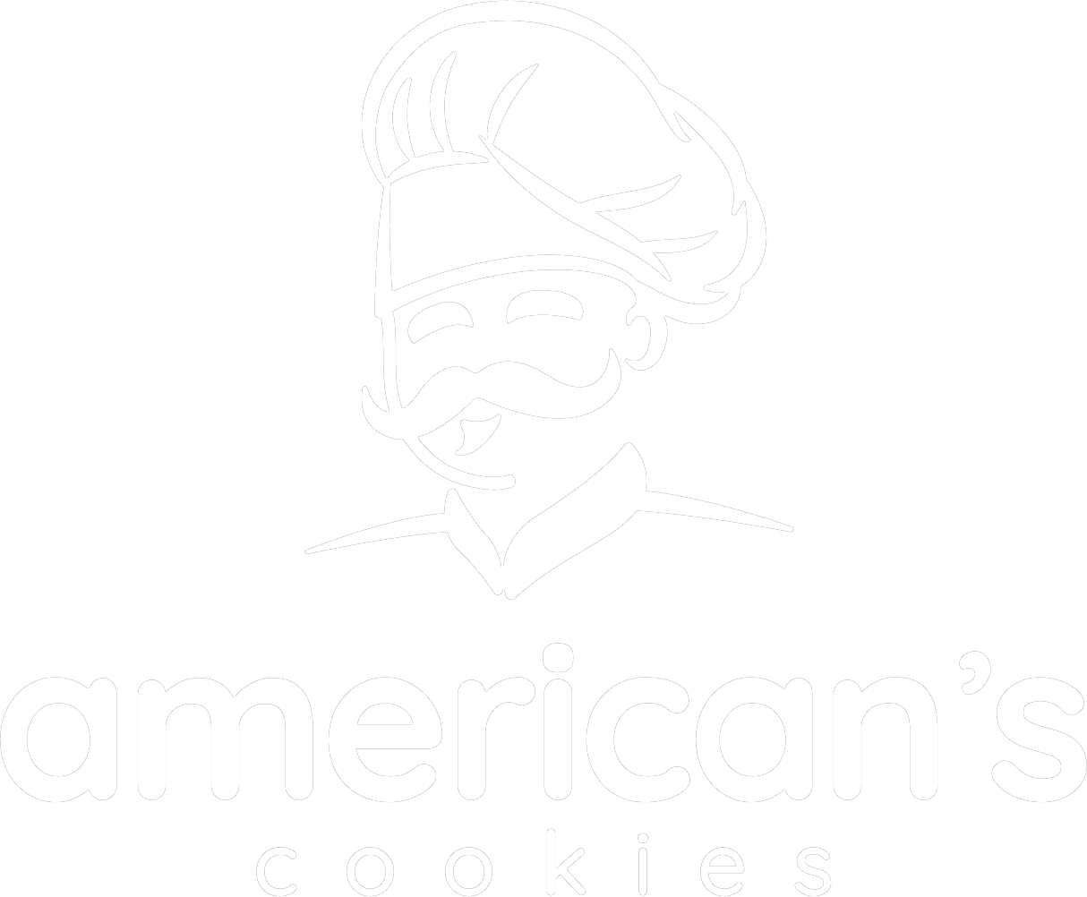 Logo de American Cookies: chef con bigote y gorro